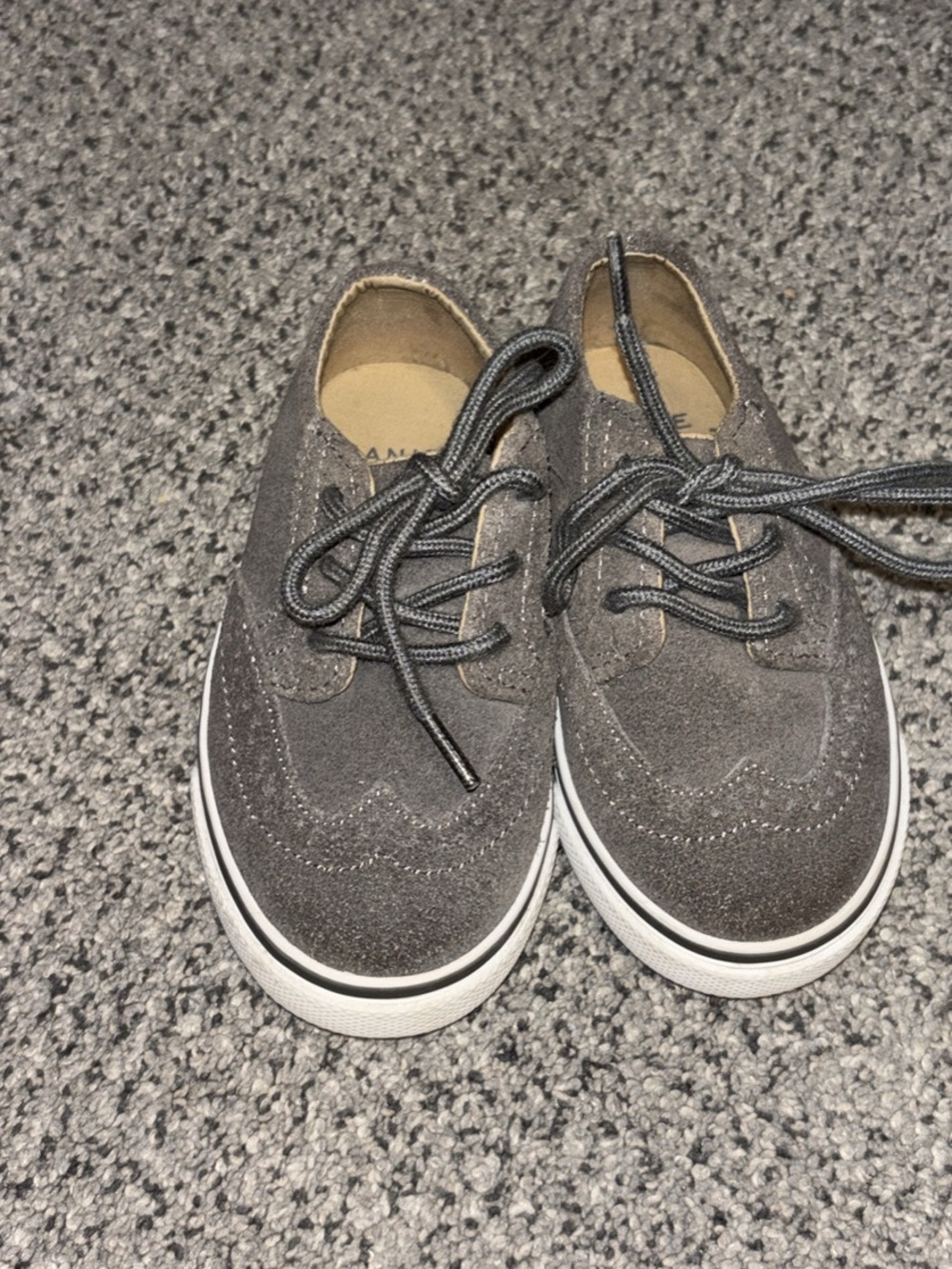 Janie & Jack size 7 Kids Gray Suede Lace-Up Shoes